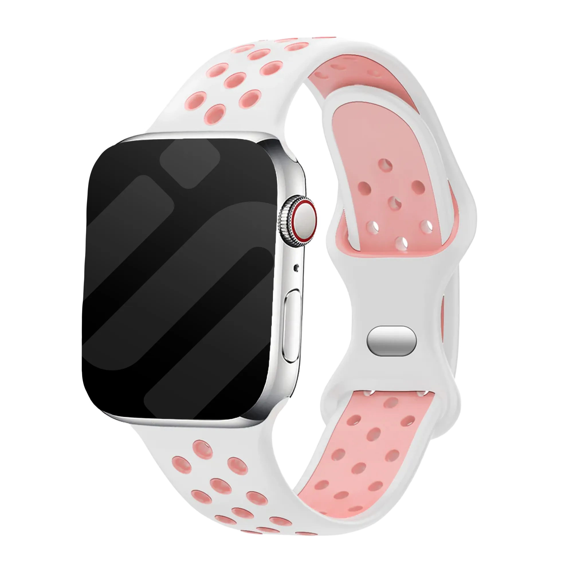 Bracelet Apple Watch sport (blanc/rose)