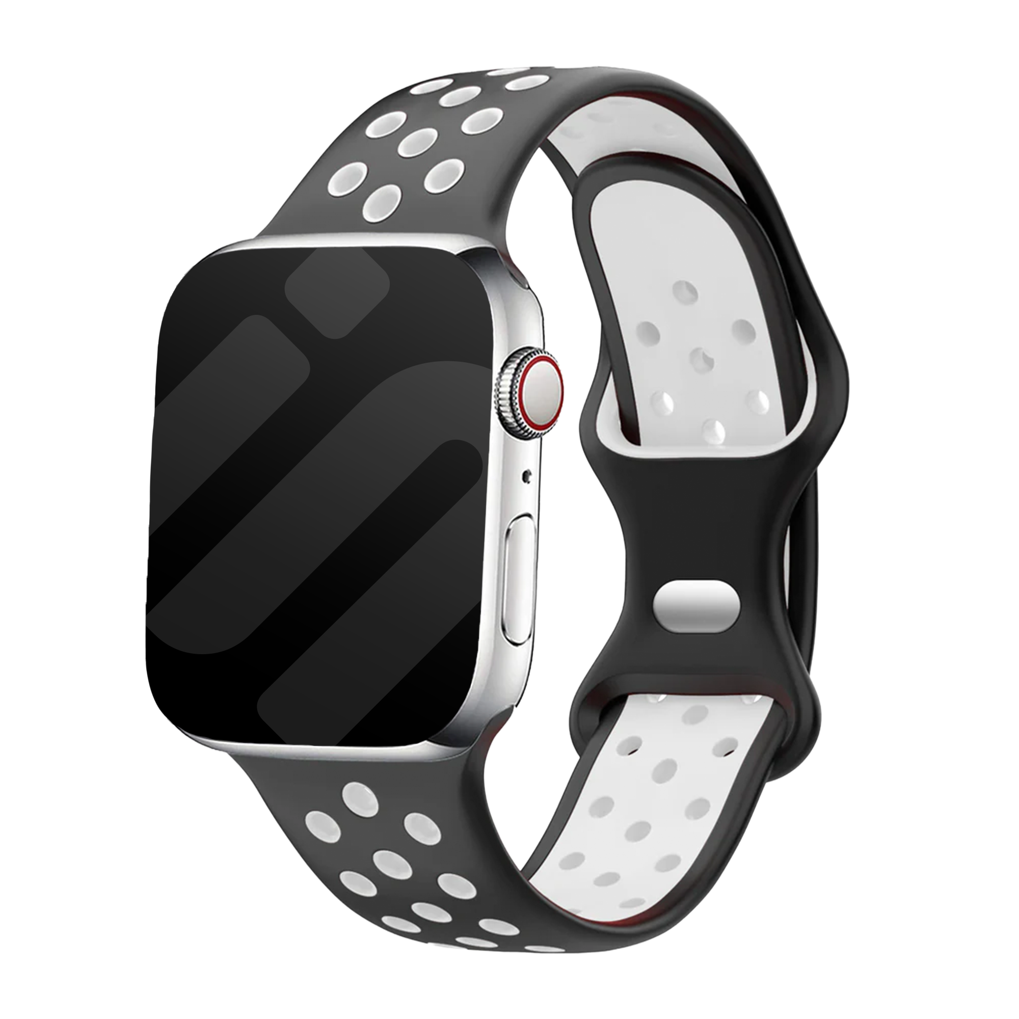 Bracelet Apple Watch sport (noir/blanc)
