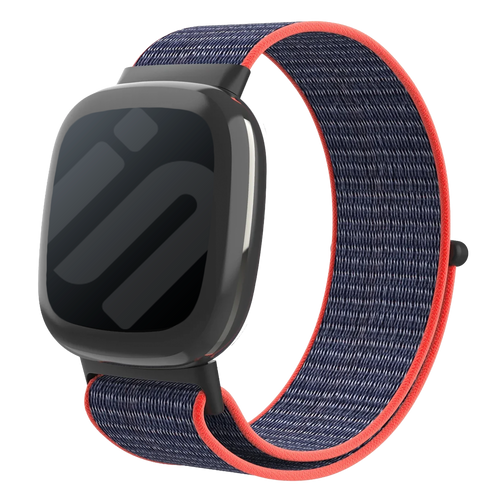 Fitbit Versa 4 Nylon Strap (Pink/Indigo)