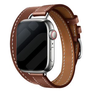Bracelet cuir Double Tour Apple Watch (marron)