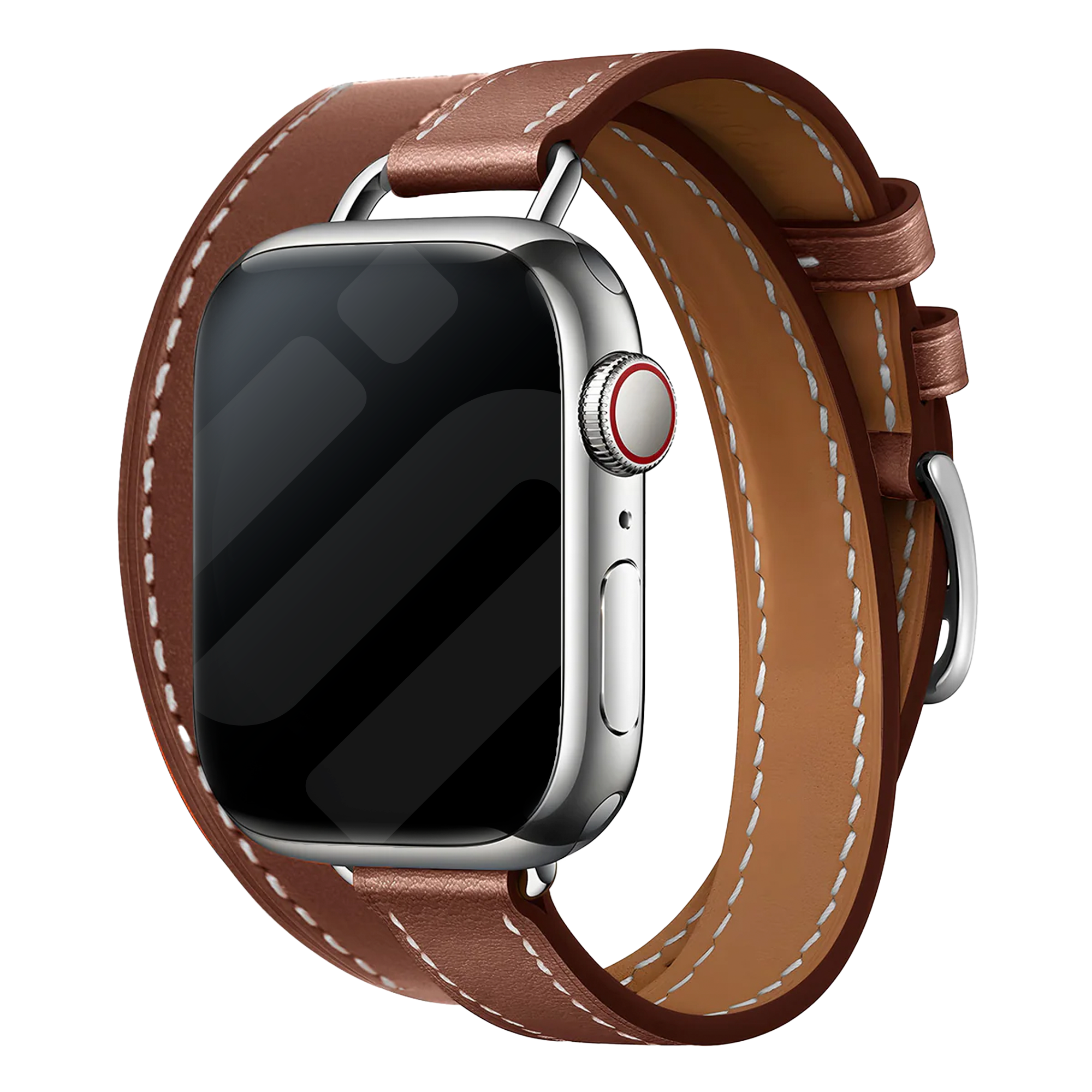 Bracelet cuir Double Tour Apple Watch (marron)