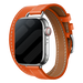Bracelet cuir Double Tour Apple Watch (orange)