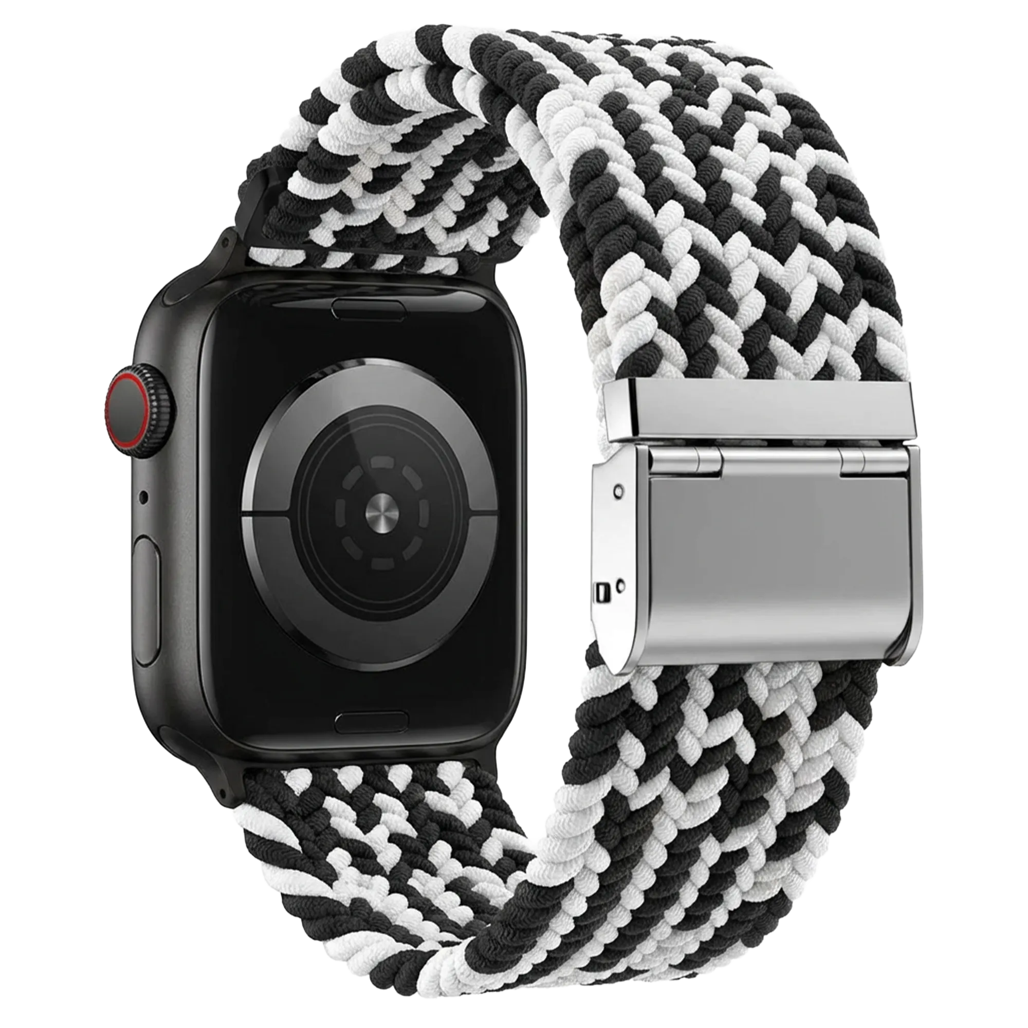 Bracelet tressé Apple Watch (noir/blanc)