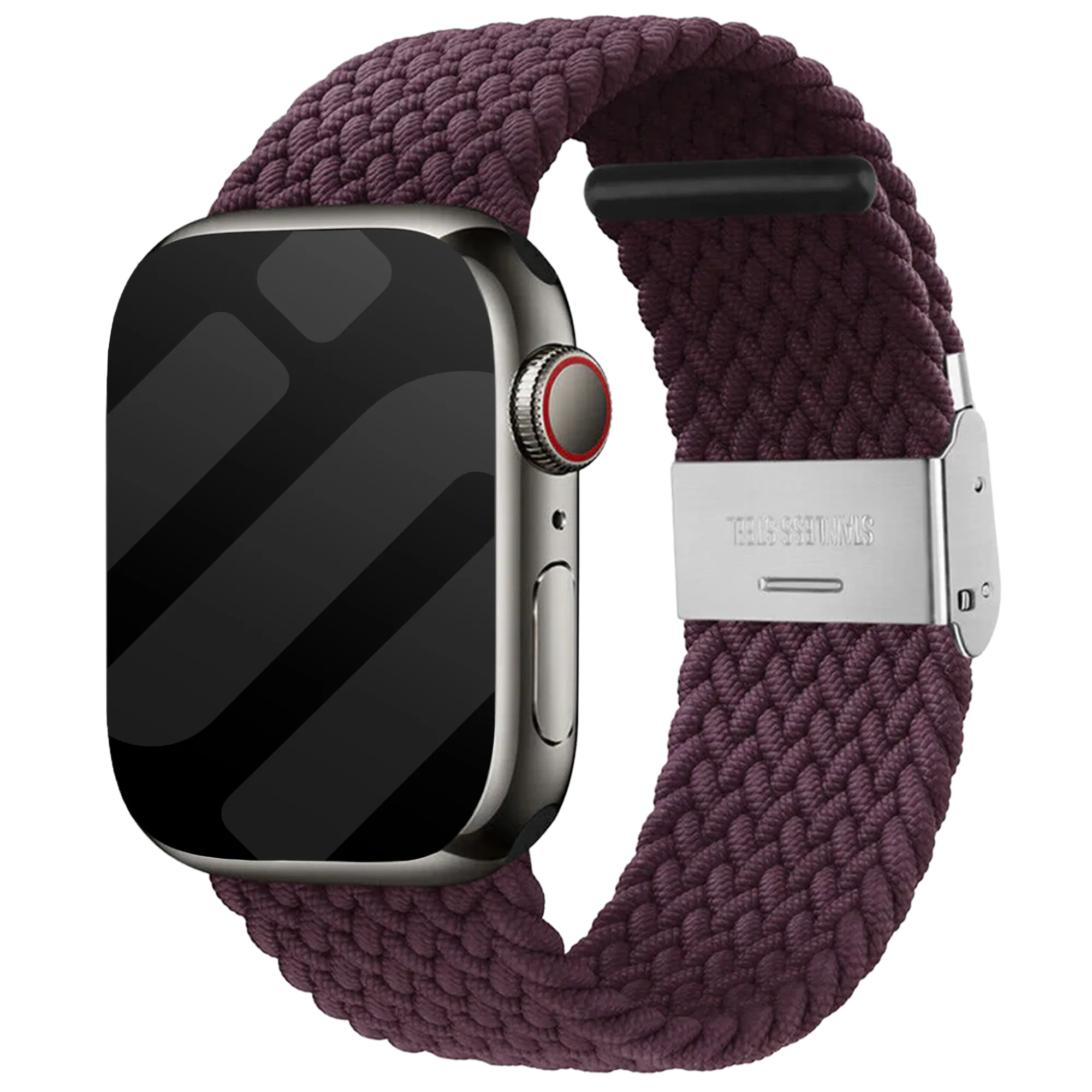 Bracelet tressé Apple Watch (cerise noire)