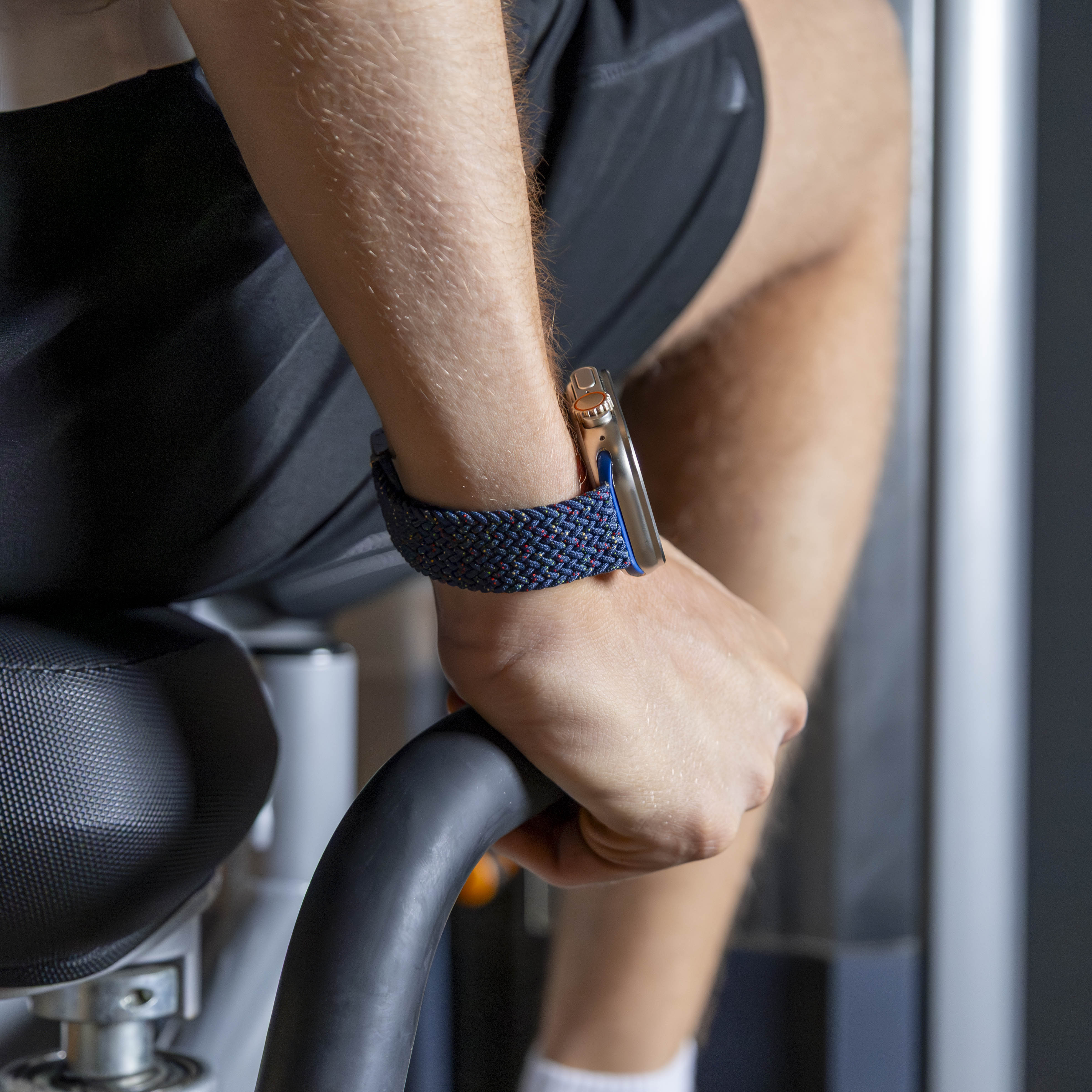 Bracelet tressé Apple Watch (bleu-gris mélanger)