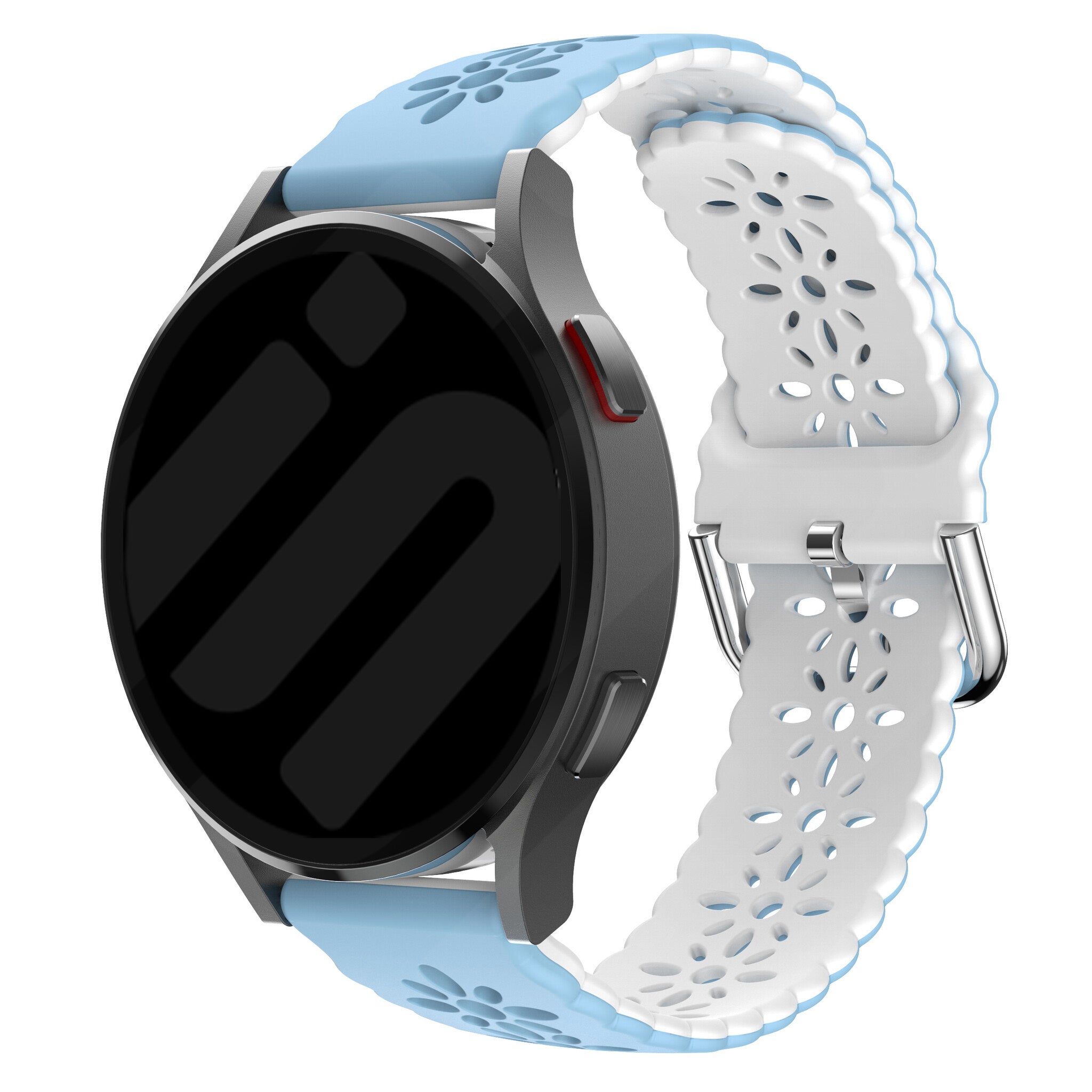 Bracelet de silicone avec relief Withings ScanWatch Nova (bleu clair/blanc)