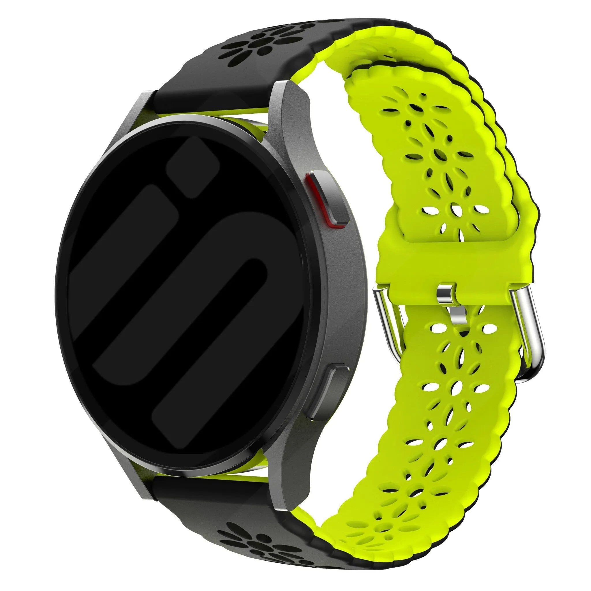 Coros Pace 2 Patterned Silicone Strap (Black/Green)