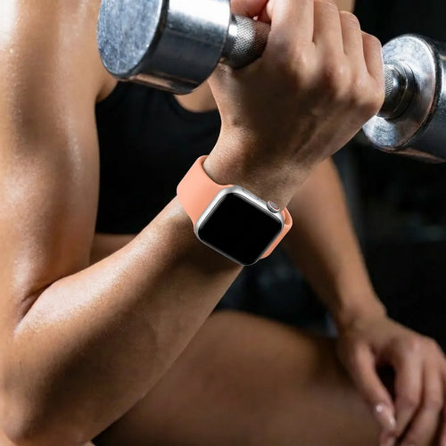 Bracelet silicone Apple Watch 38/40/41mm ((orange)-rose) 
