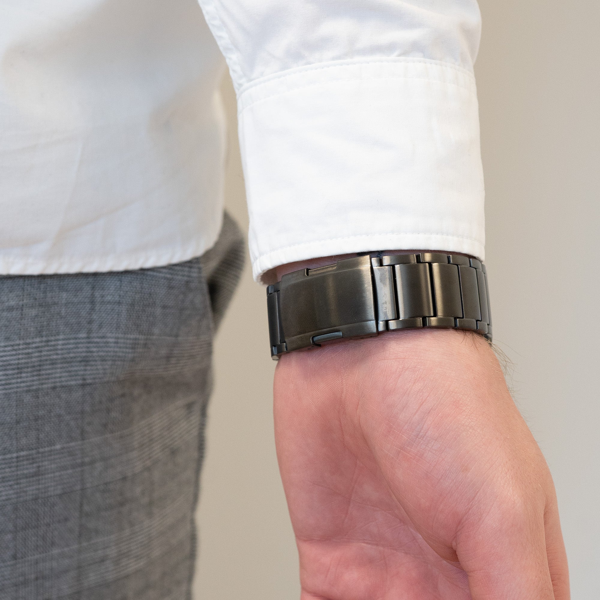Bandz Bracelet à maillons titane Apple Watch (graphite)