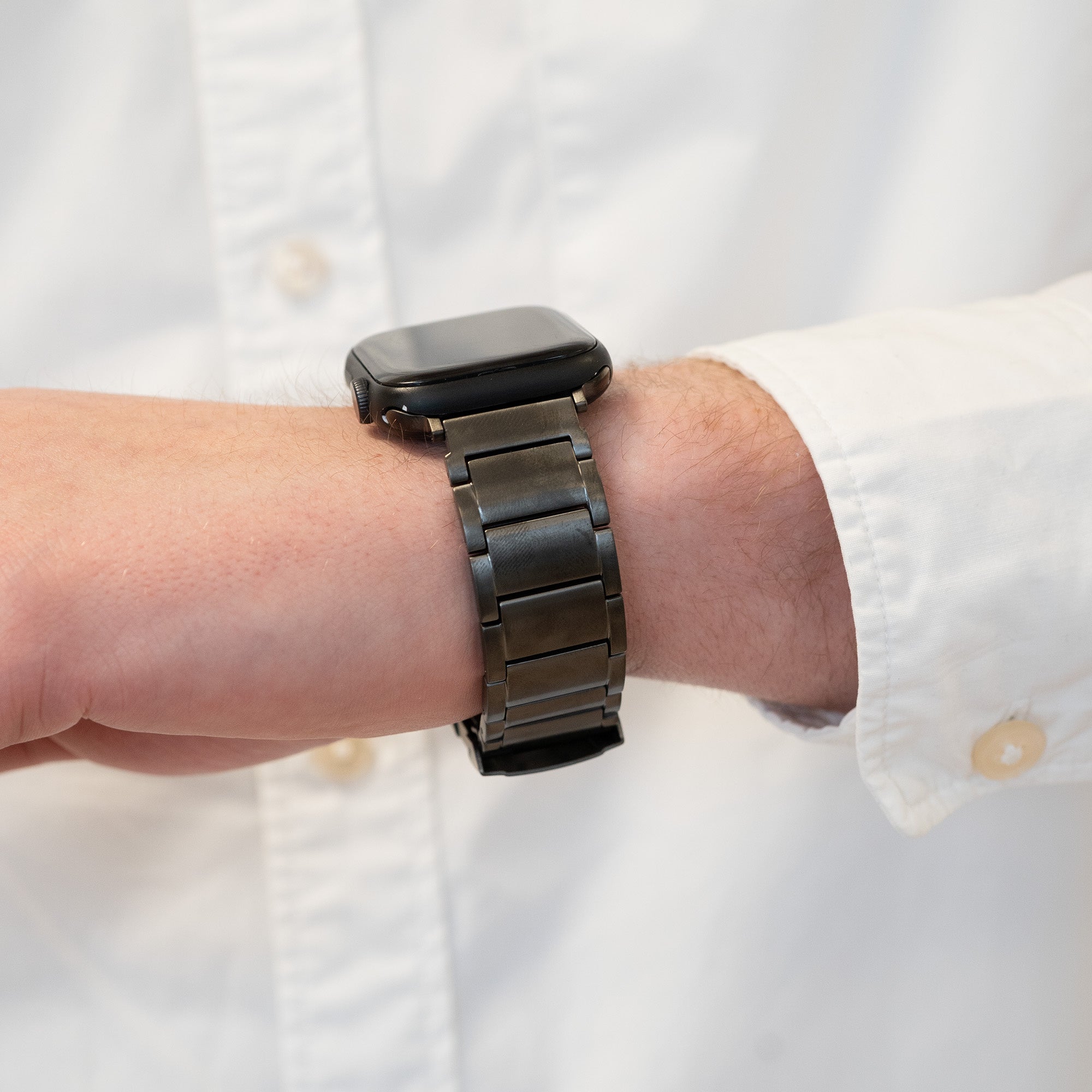 Bandz Bracelet à maillons titane Apple Watch (graphite)