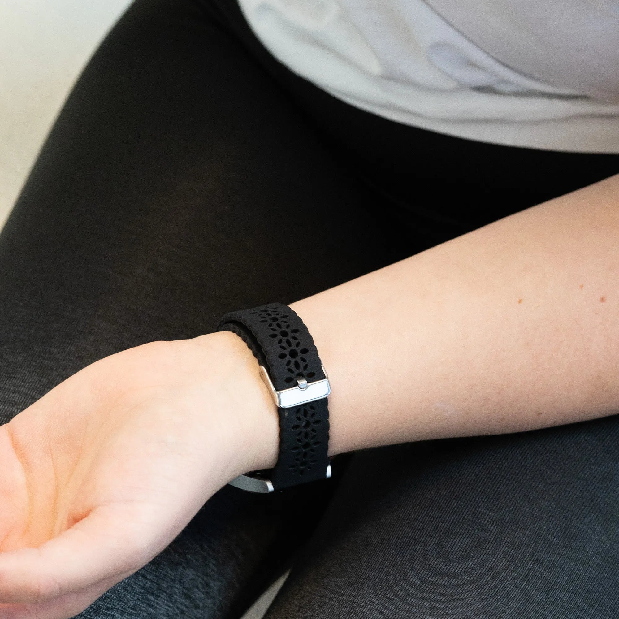 Bandz Coros Pace 2 Patterned Silicone Strap (Black)