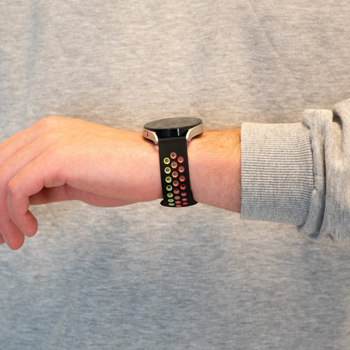 Bandz Bracelet sport 'Deluxe' Coros Pace 2 (noir/arc-en-ciel)