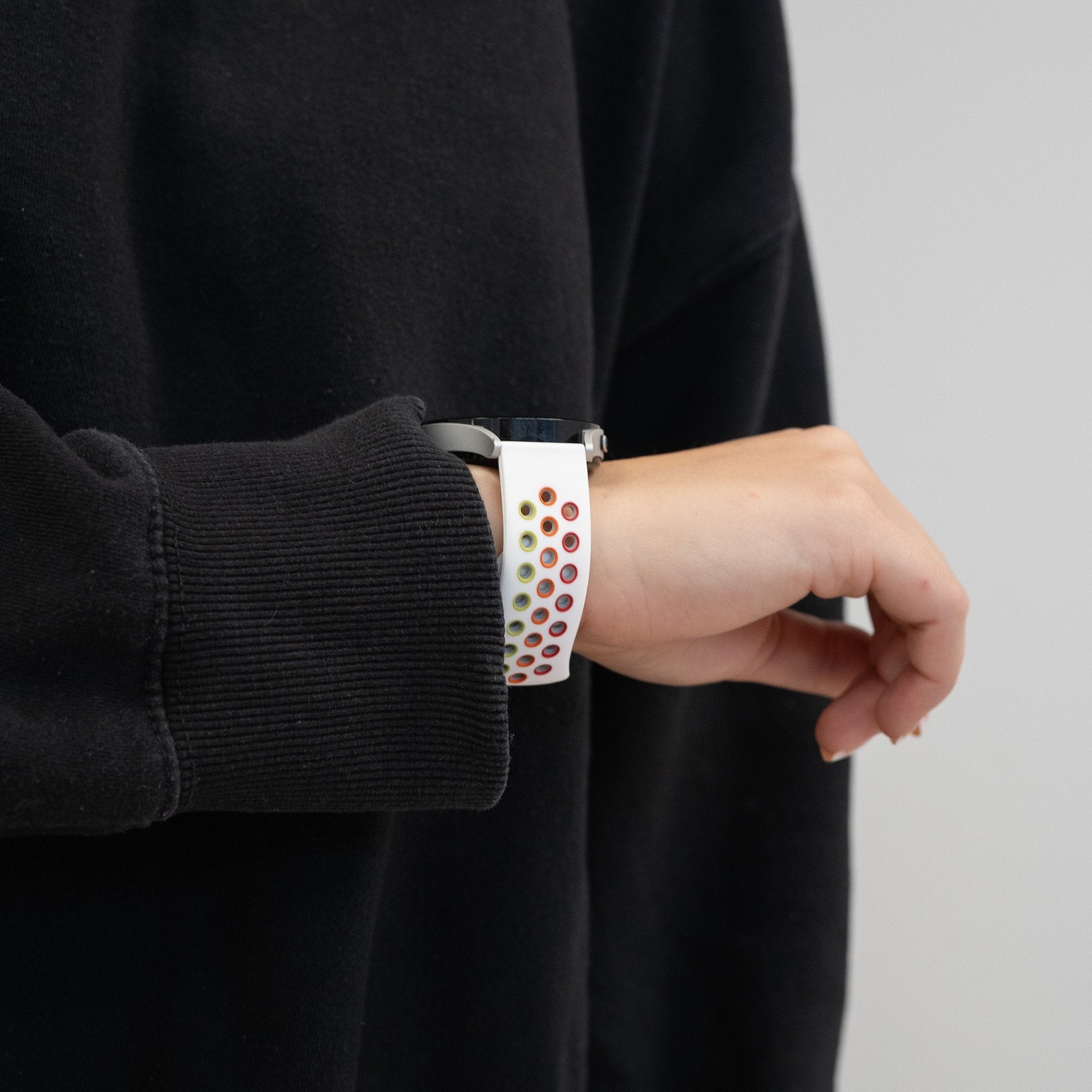 Bandz Bracelet sport 'Deluxe' Coros Apex 42mm (blanc/arc-en-ciel)