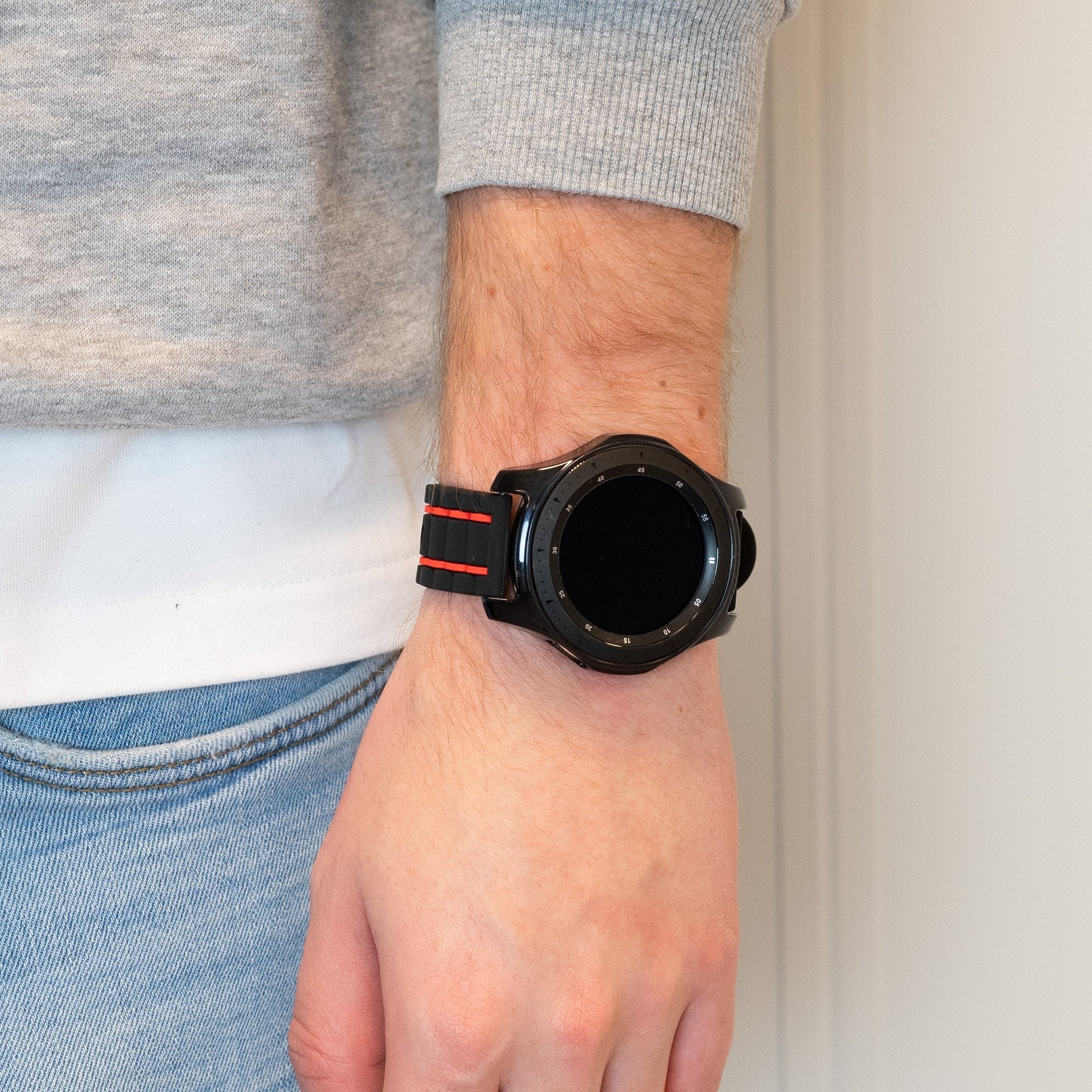 Bandz Bracelet sport à rayuresSuunto 5 Peak (noir/rouge)