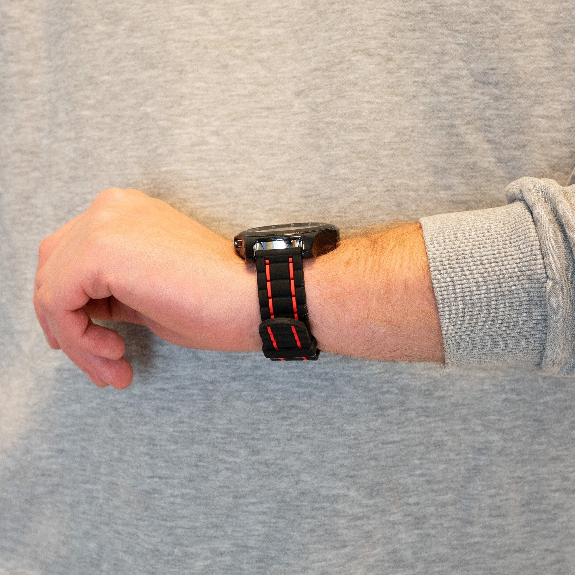 Bandz Bracelet sport rayé Redmi Watch 5 Lite (noir/rouge)