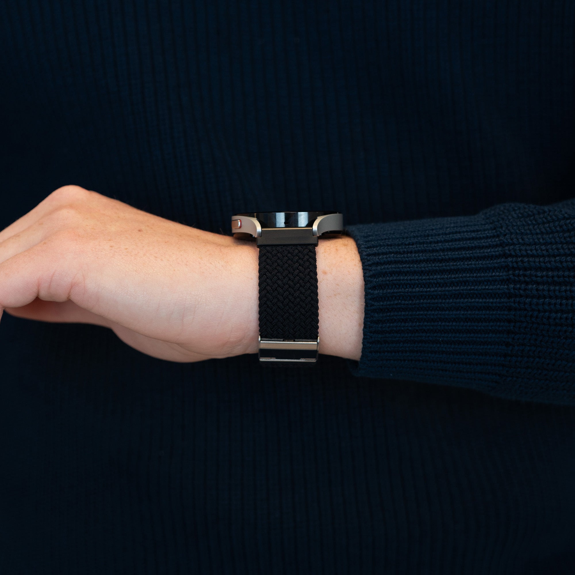 Bandz Bracelet nylon tressé Samsung Galaxy Watch 6 Classic 47mm (noir)