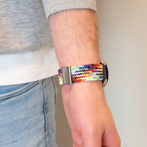 Bandz Garmin Vivomove Style Woven Nylon Strap (Rainbow)