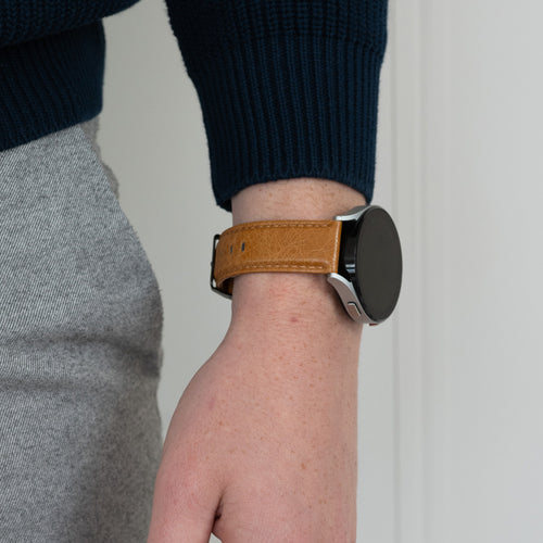 Bandz Pebble Round 2 - 20mm Leather Strap 'Classic' (Brown)