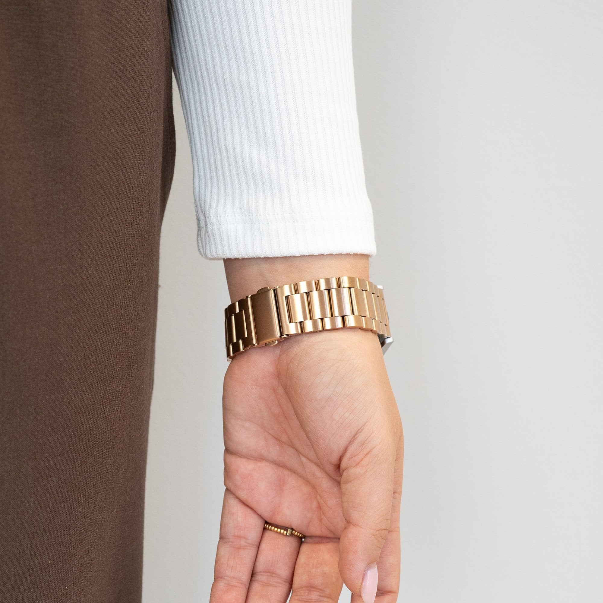 Bandz Bracelet acier 'Classic' Garmin Approach S42 (rose or)