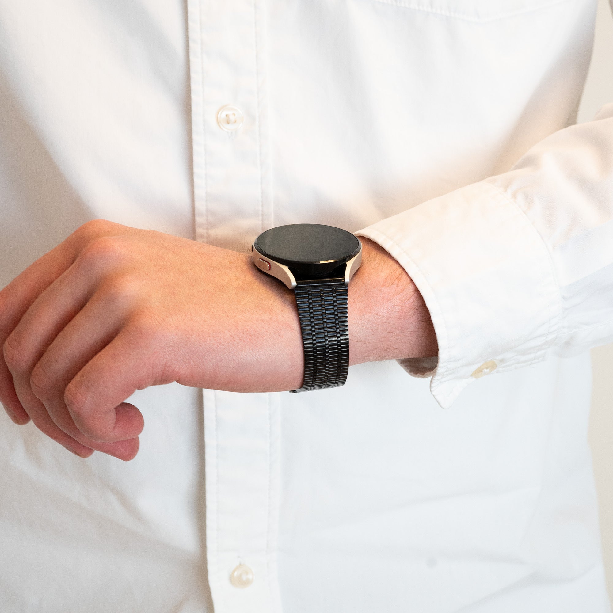 Bandz Bracelet acier réglable Huawei Watch GT 6 - 46mm (noir)