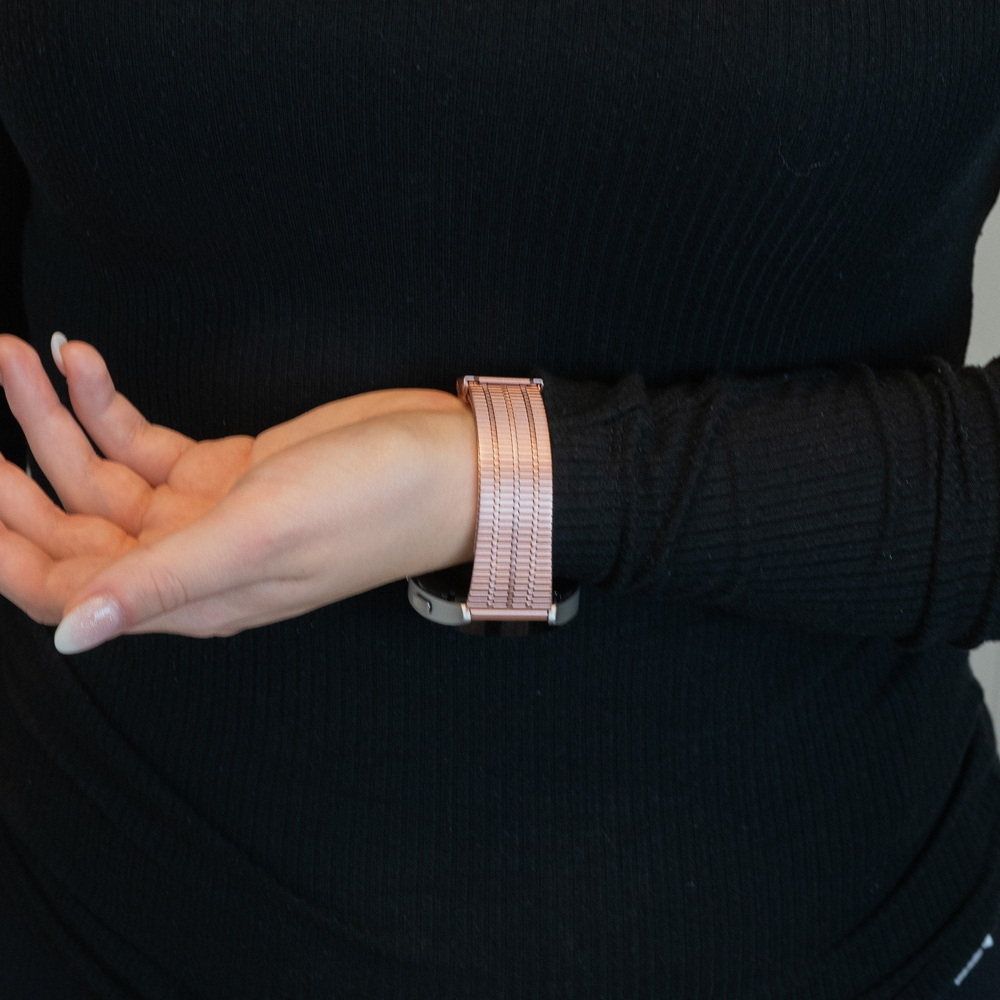 Bandz Bracelet acier réglable Garmin Forerunner 245 (rose)