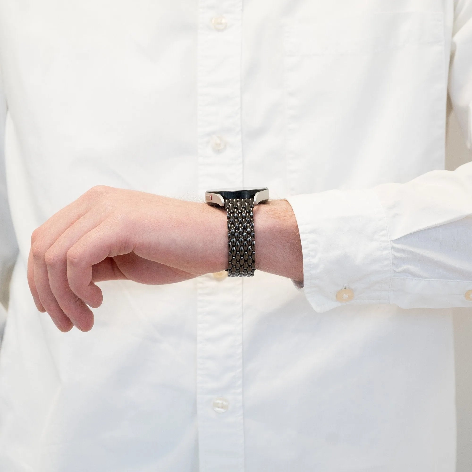 Bandz Bracelet acier 'Dragon' Oppo Watch X2 (noir)