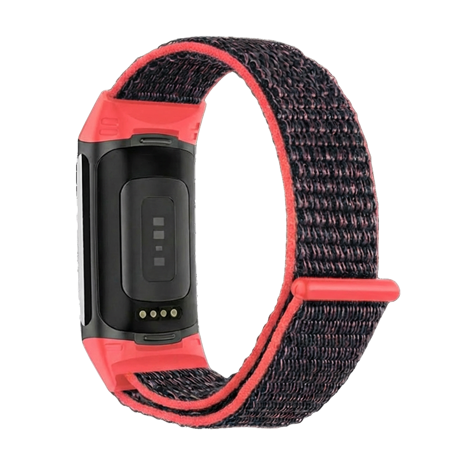 Bracelet nylon Fitbit Charge 5 (rouge/noir)