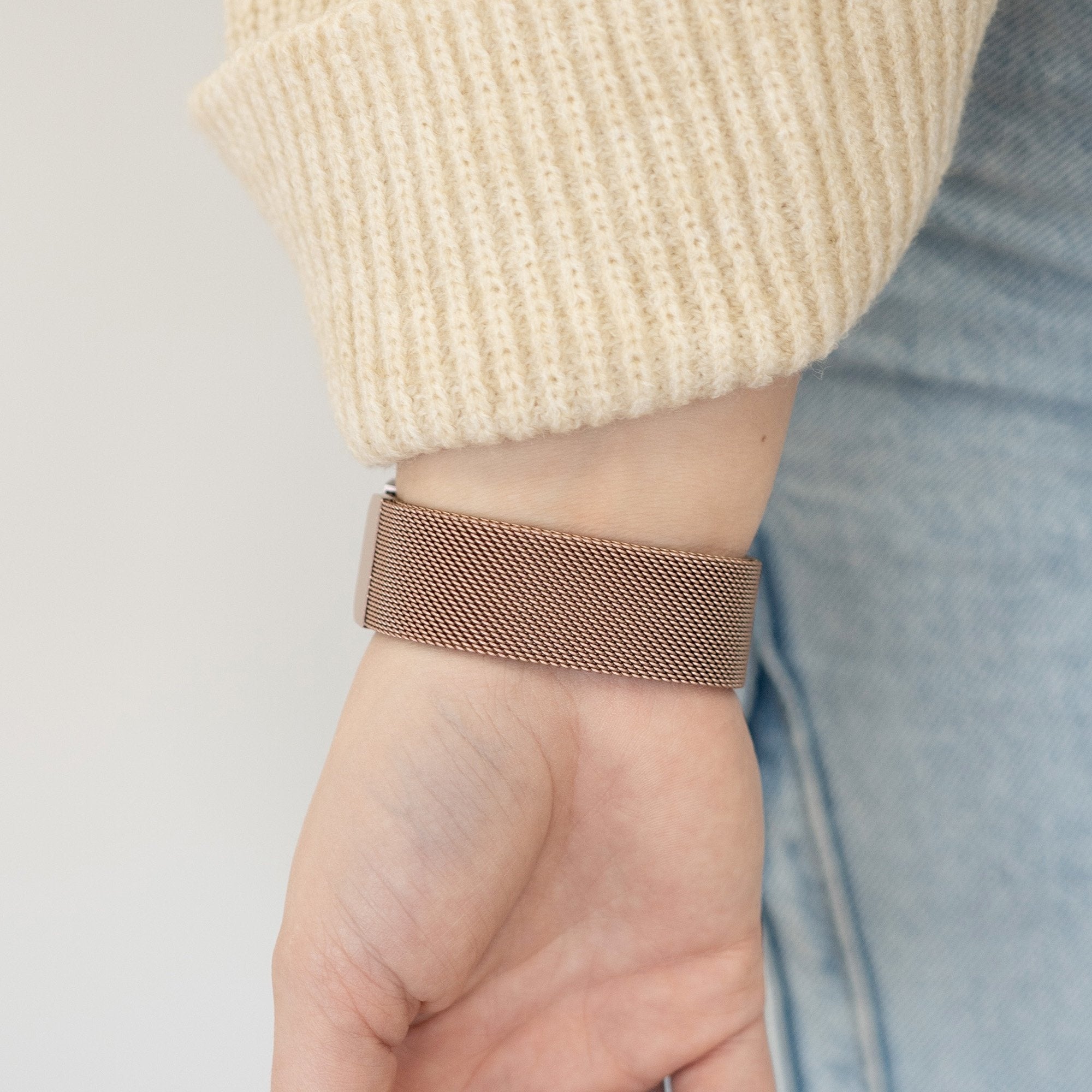 Samsung Galaxy Watch 44mm 'One Push' Milanese Strap (Rose Gold)