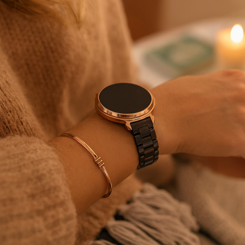 Bandz Bracelet acier 'Classic' Pebble Round 2 - 14mm (noir)