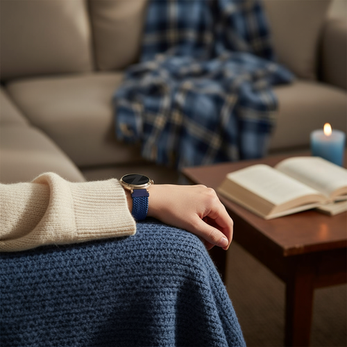 Bandz Bracelet nylon tissé Pebble Round 2 - 14mm (bleu)