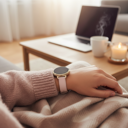 Bandz Bracelet cuir 'Deluxe' Pebble Round 2 - 14mm (rose)