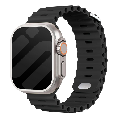 Bracelet Ocean Apple Watch avec fermeture à pression (noir)