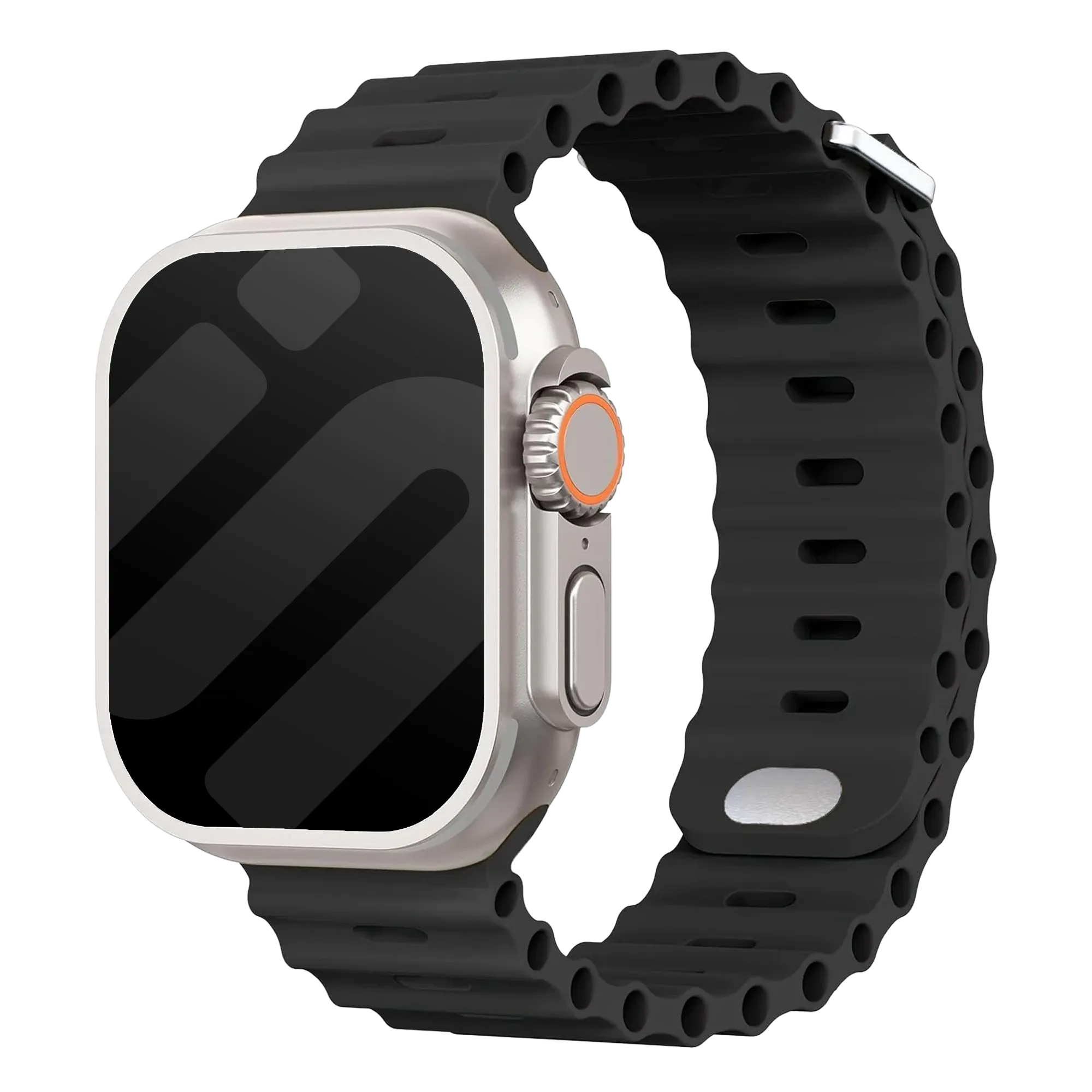 Bracelet Ocean Apple Watch avec fermeture à pression (noir)