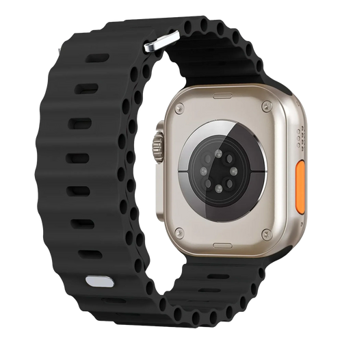 Bracelet Ocean Apple Watch avec fermeture à pression (noir)