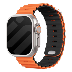 Bracelet Ocean Apple Watch avec fermeture à pression (orange/noir)