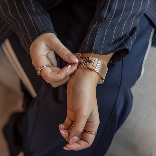 Bandz Apple Watch Ultra Milanese Loop Strap P-Buckle (Rose Gold)