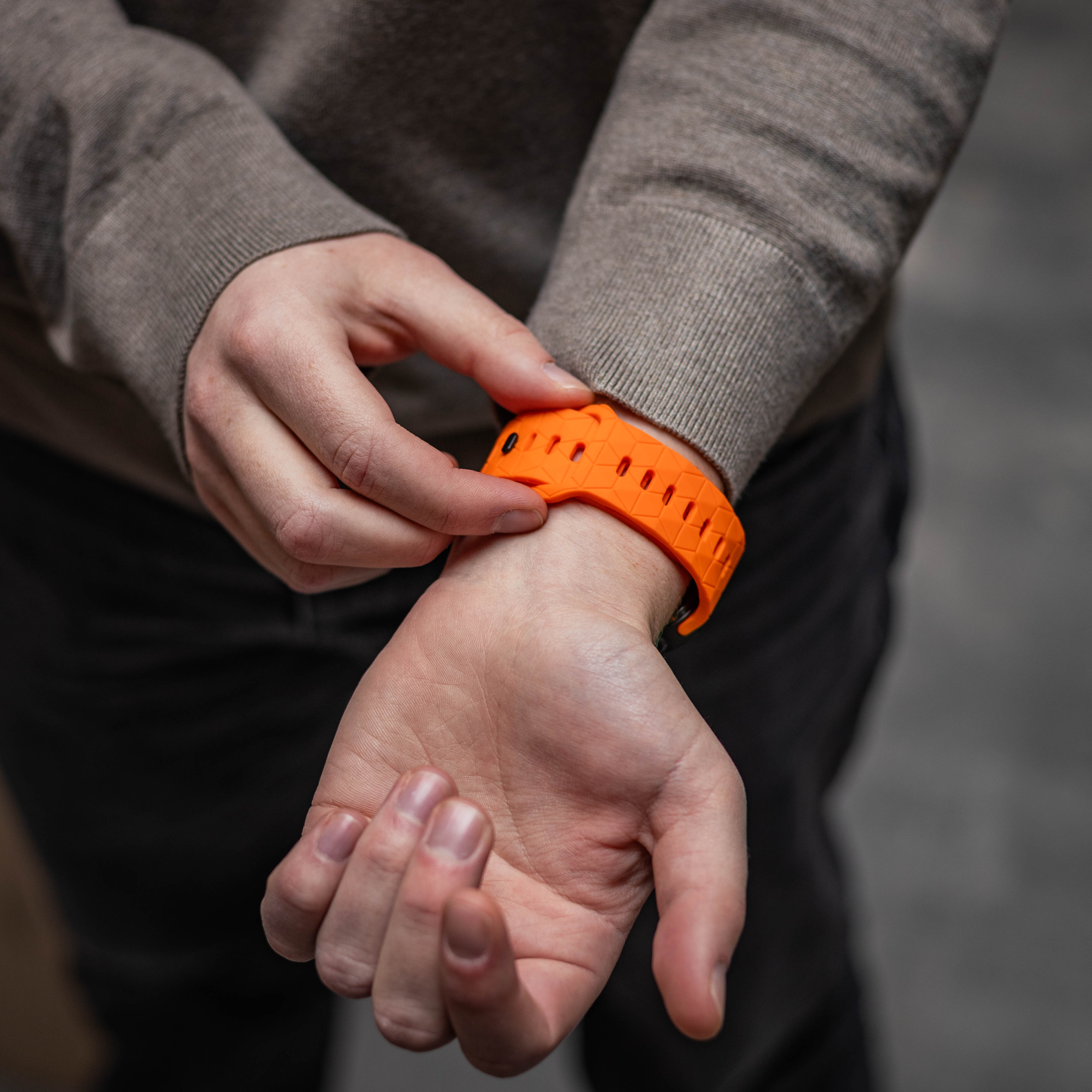 Bandz Bracelet silicone 'Hexagons' Samsung Galaxy Watch Ultra (orange)