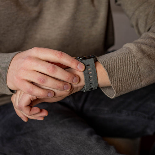 Bracelet silicone 'Hexagone' Samsung Galaxy Watch Ultra 2 (gris foncé)