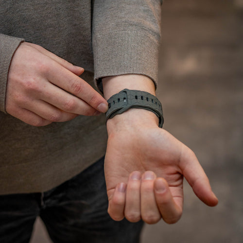 Bracelet silicone 'Hexagone' Samsung Galaxy Watch Ultra 2 (gris foncé)