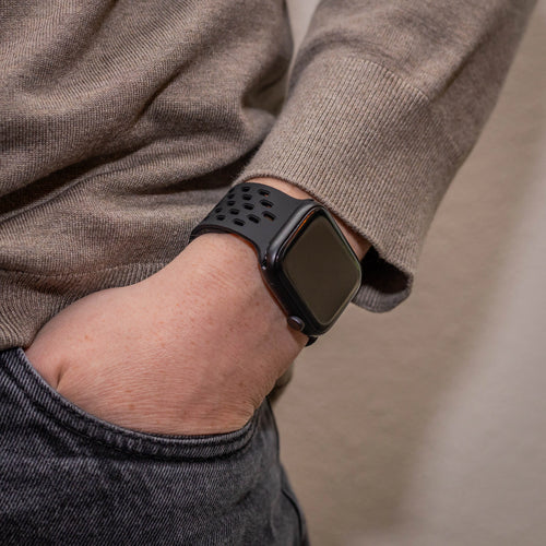 Bracelet silicone air avec P-buckle pour Apple Watch (noir)