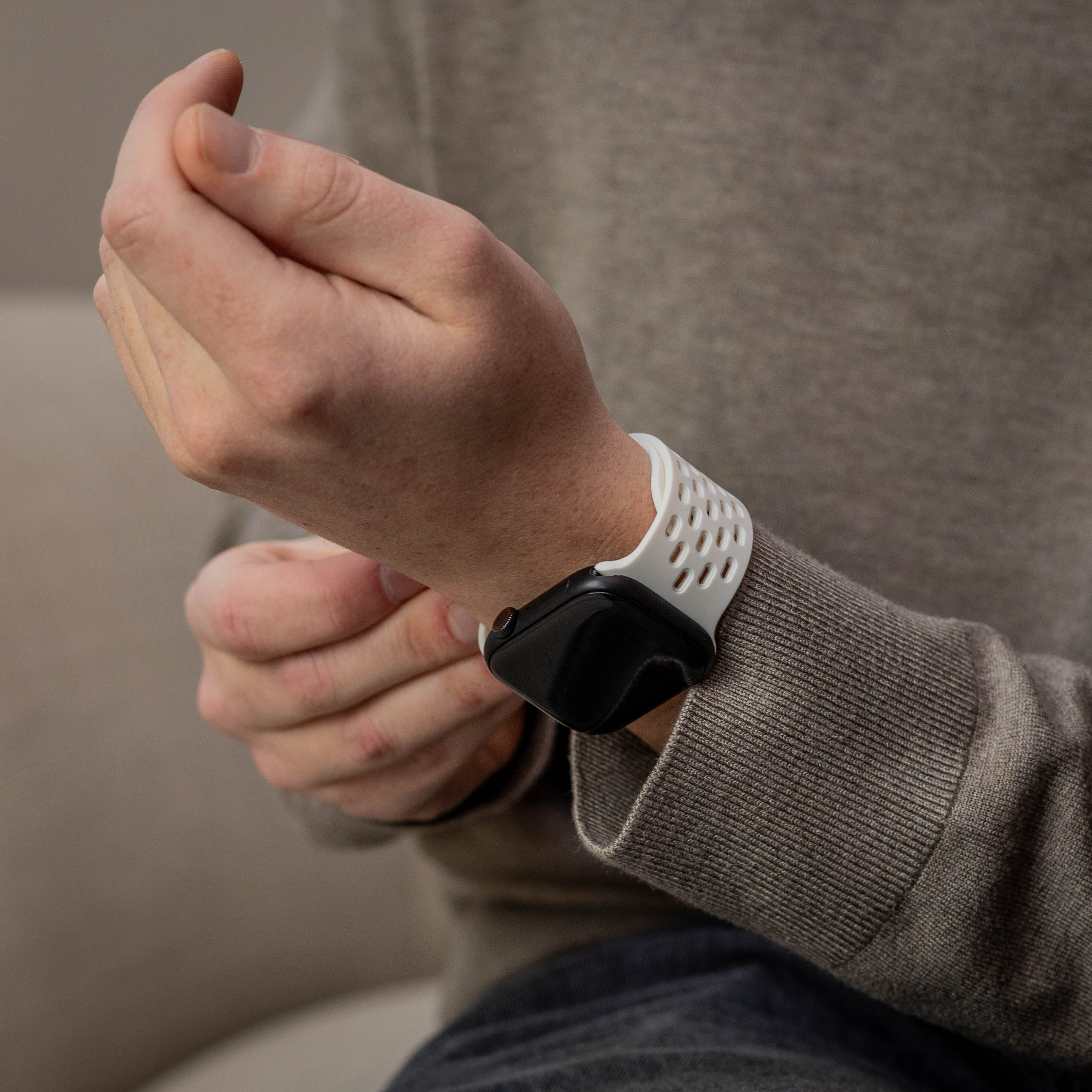 Bracelet silicone air avec P-buckle pour Apple Watch (blanc)