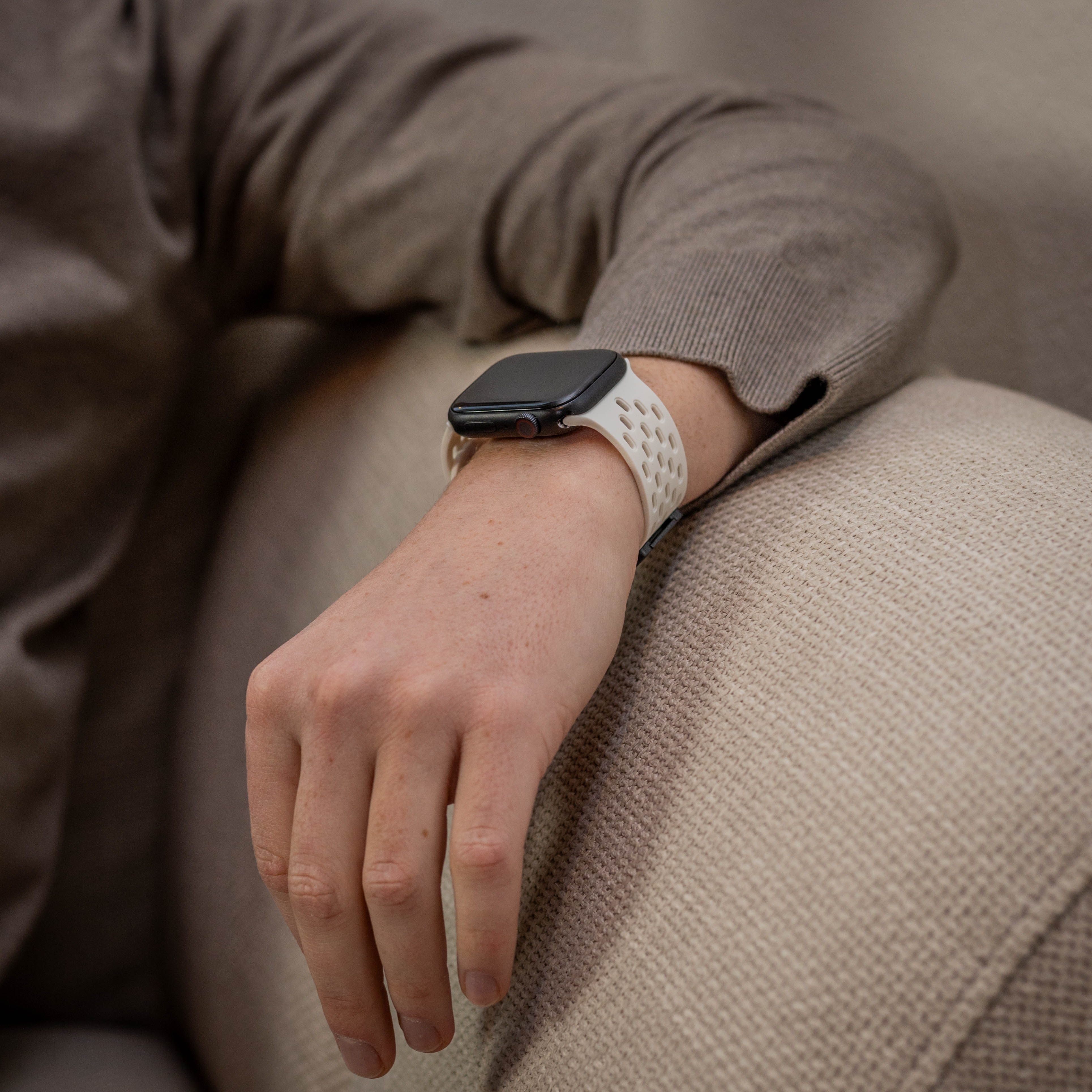 Bracelet silicone air avec P-buckle pour Apple Watch (blanc)