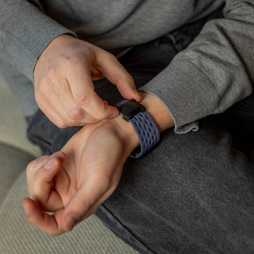 Bracelet silicone air avec P-buckle pour Apple Watch (grisbleu)