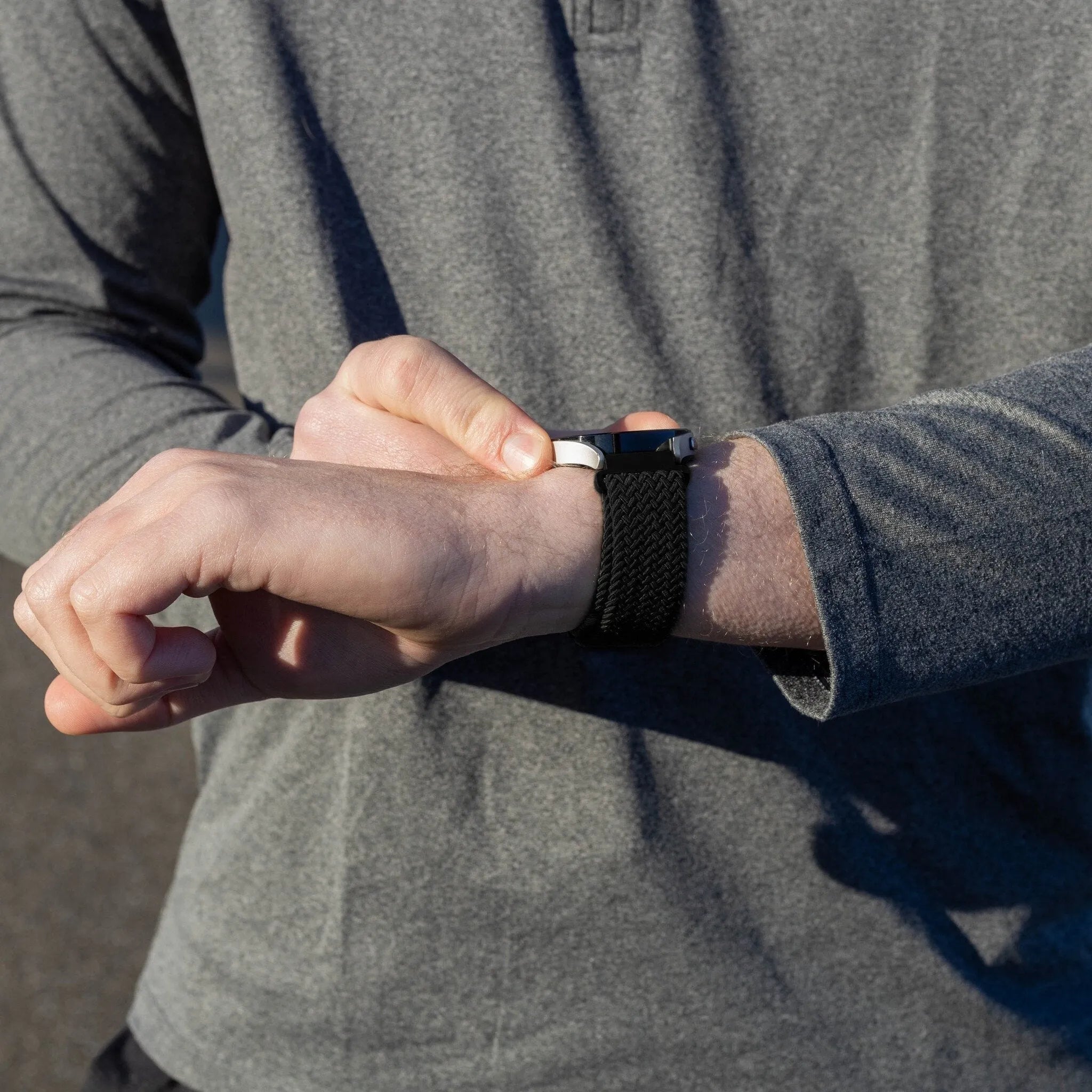 Bracelet tissé con P-boucle Oppo Watch X2 (noir)