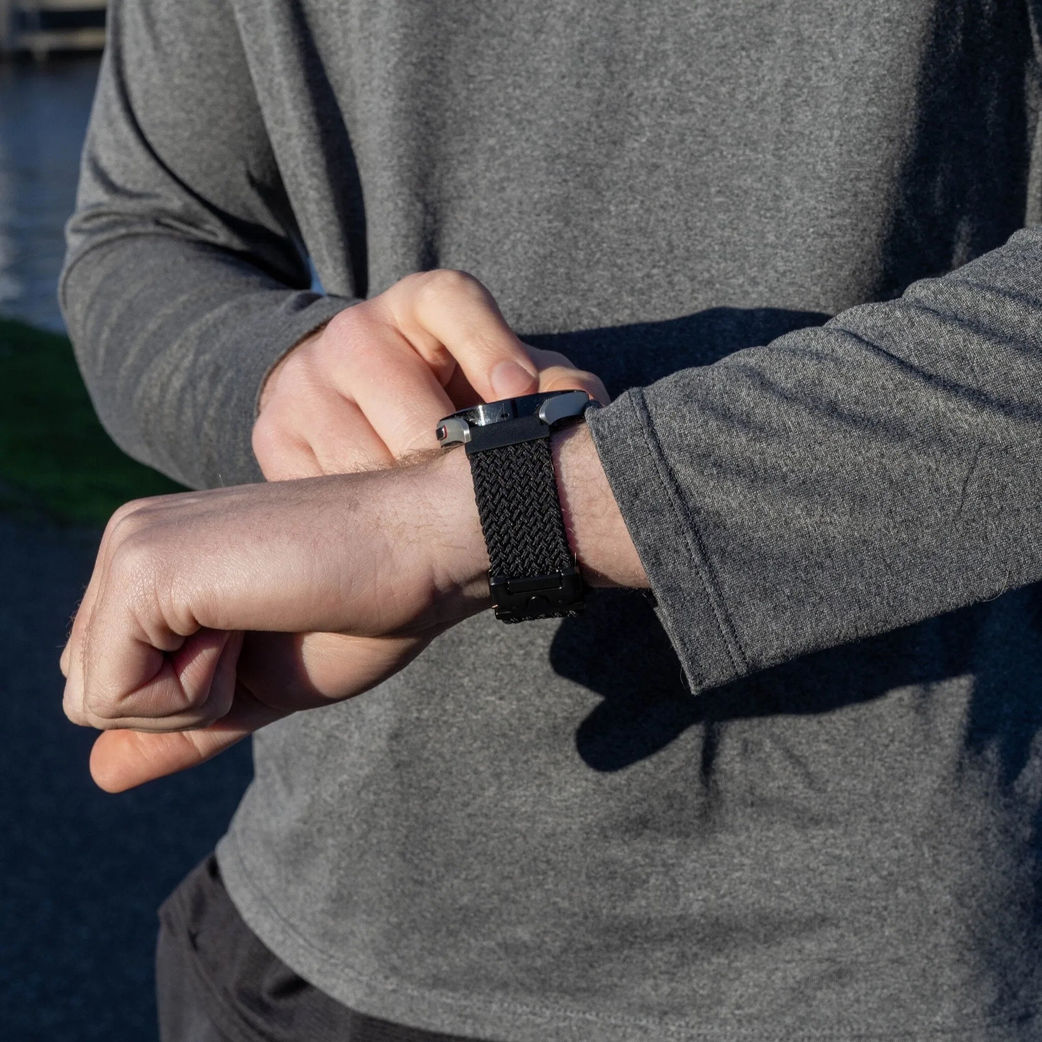 Bracelet tissé con P-boucle Oppo Watch X2 (noir)