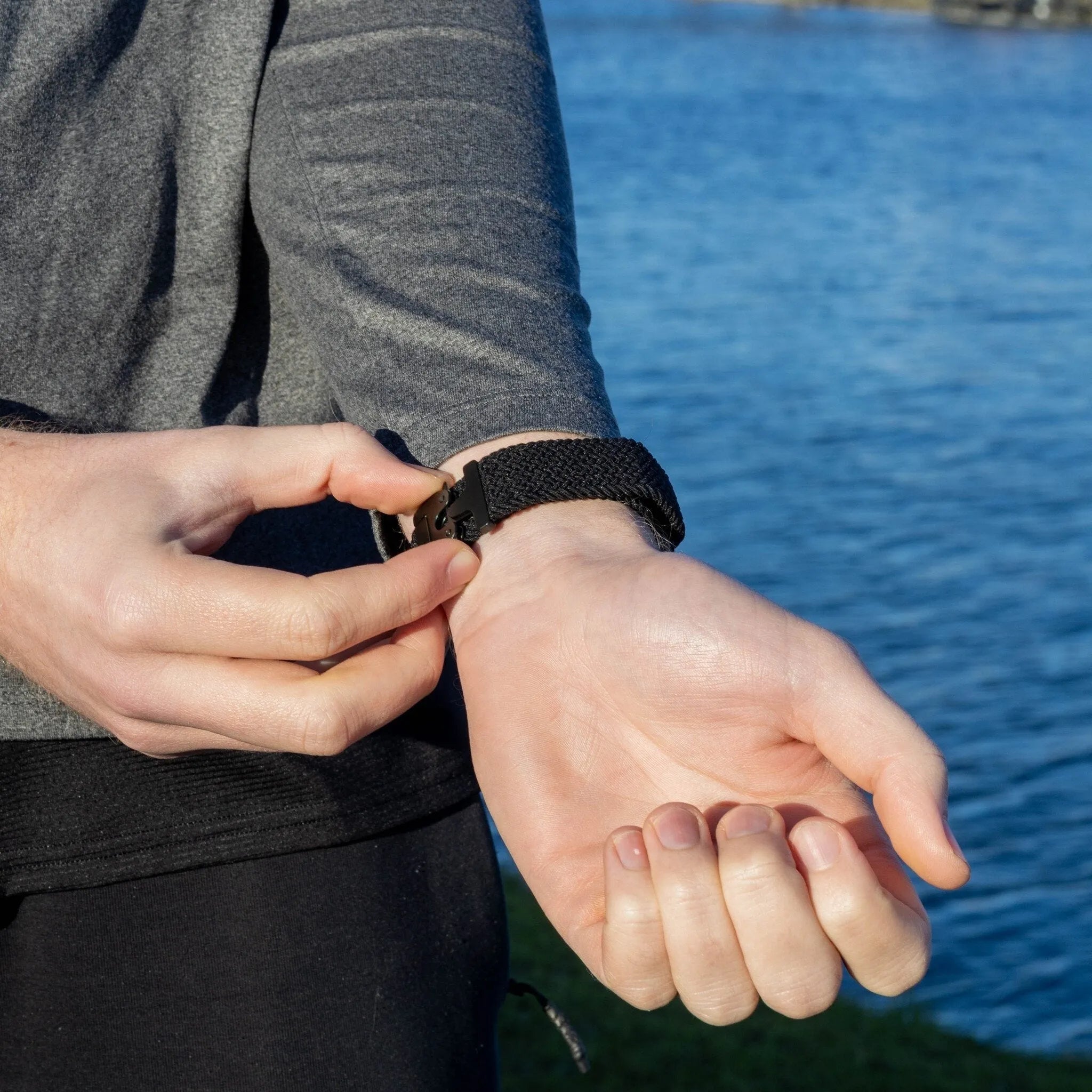 Bracelet tissé con P-boucle Oppo Watch X2 (noir)