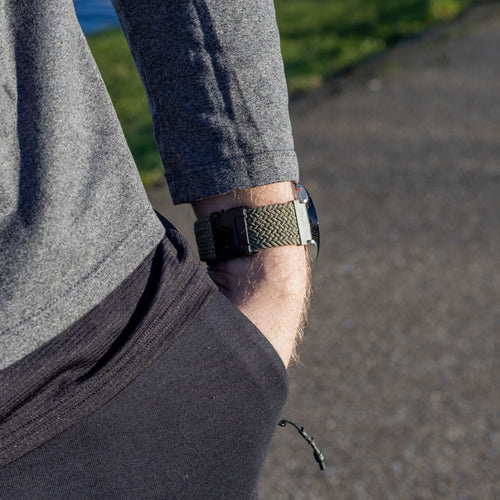 Bracelet tissé avec boucle Garmin Forerunner 265 (vert)