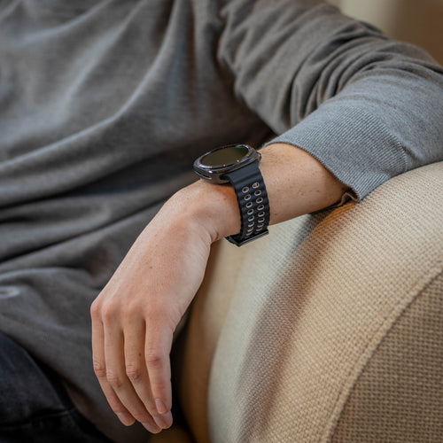 Bracelet silicone ondulé duo Samsung Galaxy Watch Ultra 2 (noir/gris)