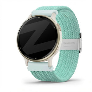 Bandz Bracelet nylon tressé Garmin Vivoactive 5 (turquoise)