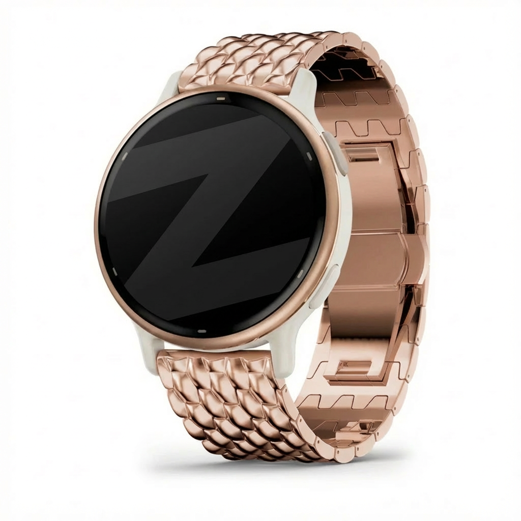 Bandz Bracelet acier 'Dragon' Garmin Vivoactive 5 (rose or)